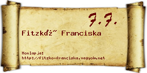 Fitzkó Franciska névjegykártya
